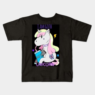 I am goth unicorn Kids T-Shirt